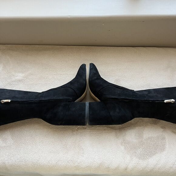 Sam Edelman Thora Black Suede Knee High Boot Block Heel Side Zip Women 5.5 - Picture 4 of 16